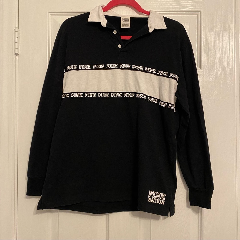 PINK Black Rugby Short, Small - Item 0038